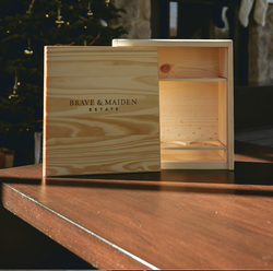 Three Bottle Wood Box